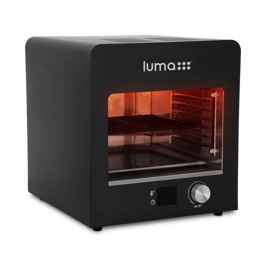 Luma Electric Steak Grill, Portable Indoor Countertop Oven with Griddle, Smokeless Electric Infrared Grill, Heats up to 1450 Degrees, BBQ, Grill, Toast, and Broil Chicken, Beef, Pork, and Vegetables, Cook Steak Meat in Minutes